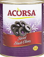 Tin Acorsa Black Sliced Olives (3 KG)